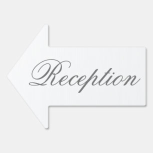 Elegant Script Reception Arrow Yard Sign