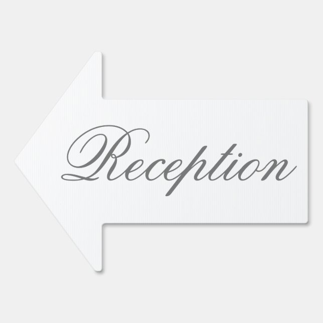 Elegant Script Reception Arrow Yard Sign (Front)