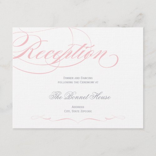 Elegant Script Reception Card _ Blush Pink