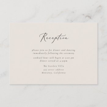 Elegant Script Reception Insert Card by Whimzy_Designs at Zazzle