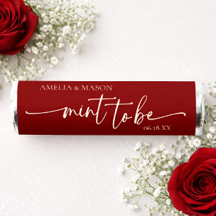 Elegant Script Red "Mint to Be" Wedding Breath Savers® Mints