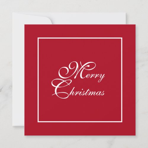 Elegant Script Red Personalized Christmas Holiday Card