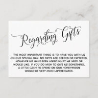 Elegant Script Regarding Gifts for the Wedding