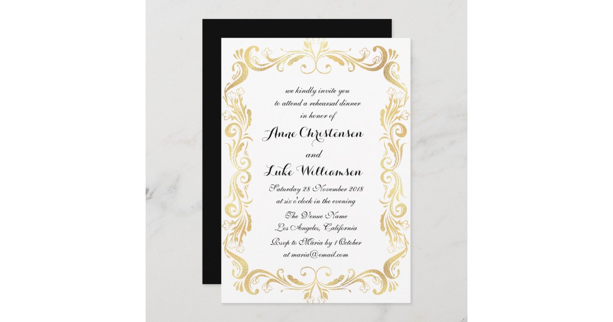 elegant script rehearsal dinner invitation | Zazzle