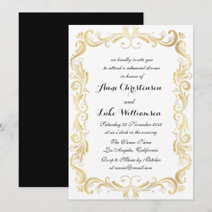 elegant script rehearsal dinner invitation