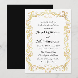 elegant script rehearsal dinner invitation