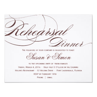 Rehearsal Dinner Agenda Wedding Gallery Orange Script Rehearsal Dinner Invitations Announcements Zazzle