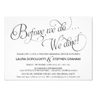 Elegant Script Rehearsal Dinner Invitation White