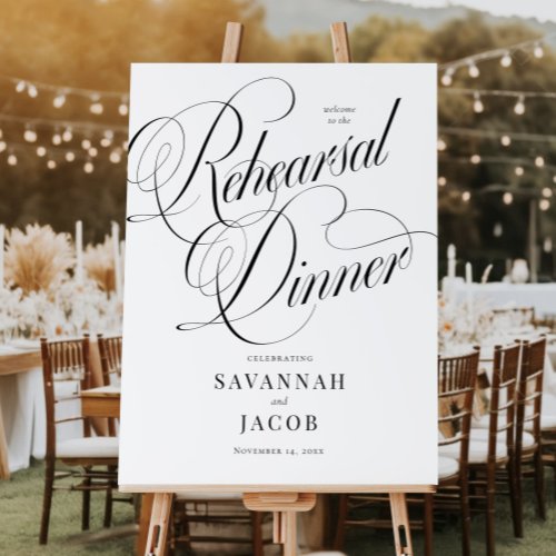 Elegant Script Rehearsal Dinner Welcome Sign