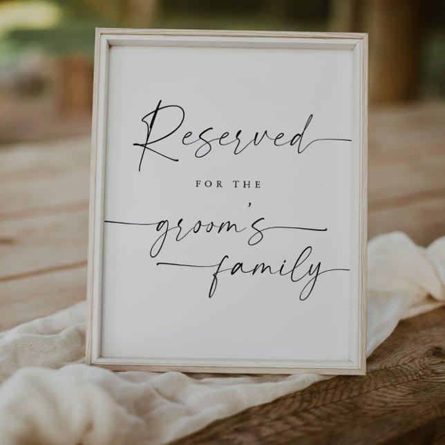 Elegant Script Reserved For Family Wedding Sign (Creator Uploaded)