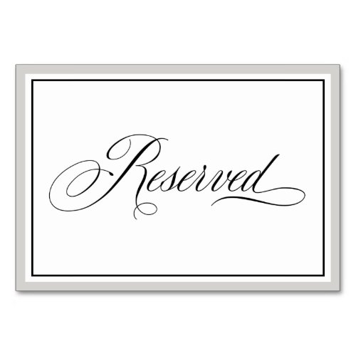 Elegant Script Reserved Table Card