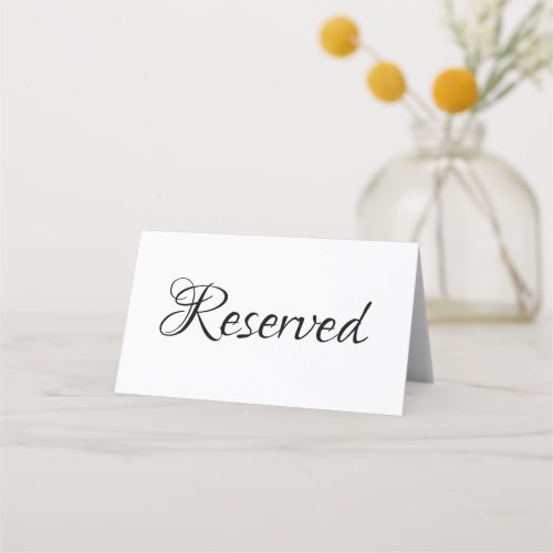 Elegant script Reserved text Wedding Table Place C Place Card
