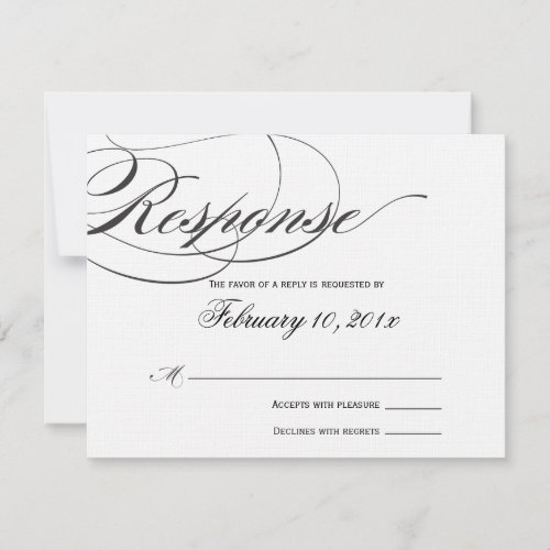 Elegant Script Response Card _ Black