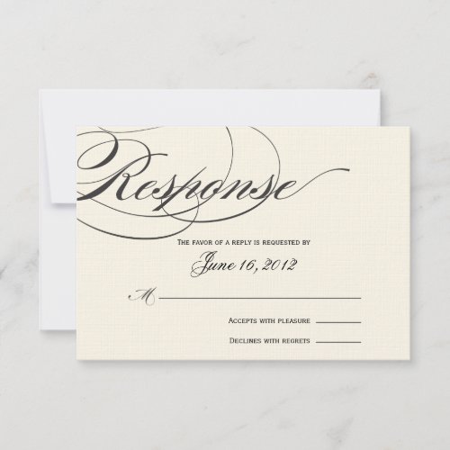 Elegant Script Response Card _ BlackOff White