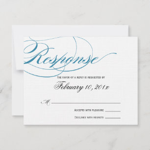 Elegant Script Response Card - Blue