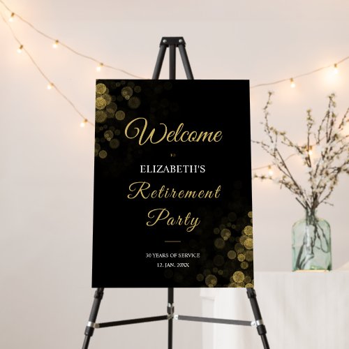 Elegant Script Retirement Party Gold Confetti