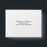 Elegant Script Return Address Envelope<br><div class="desc">This elegant A2 return address envelope features a customizable script font for a refined touch,  perfect for wedding RSVPs,  thank-you notes,  and formal invitations. Personalize with your name and address to add sophistication to any correspondence. Made from 80lb matte paper,  this envelope ensures durability and a polished finish.</div>