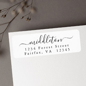 Elegant Script Return Address  Label