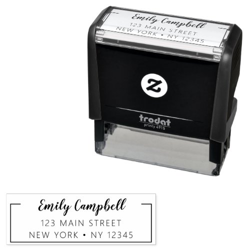 Elegant Script Return Address Minimalist Modern Self_inking Stamp