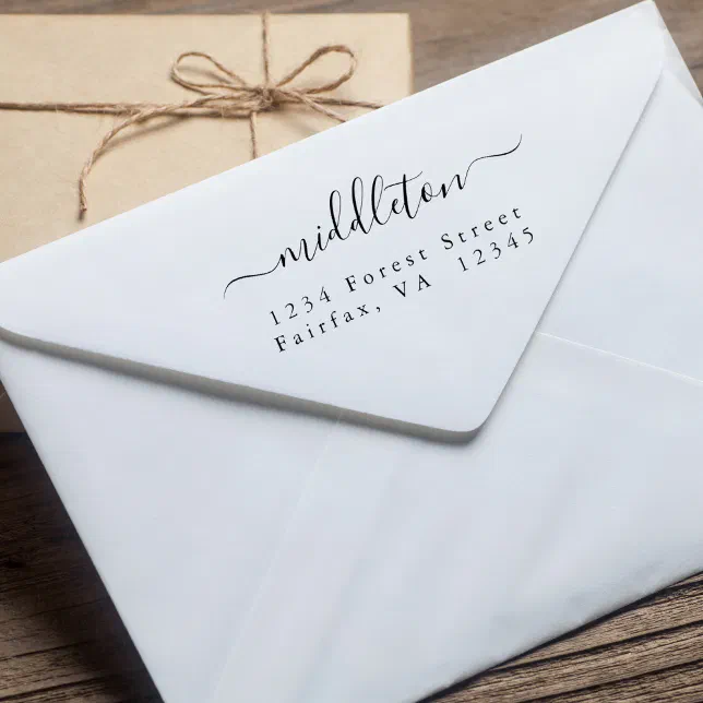 Customizable Script Font Return Address Stamp Elegant Script Return Address Self-inking Stamp | Zazzle