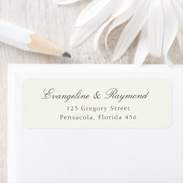 Elegant Script Rococo Wedding Address Label (Insitu)