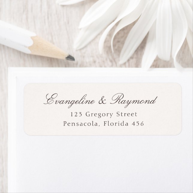 Elegant Script Rococo Wedding Address Label (Insitu)