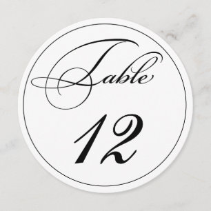 Elegant Script Round Table Number Cards