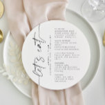 Elegant Script Round Wedding Menu<br><div class="desc">This is an elegant modern minimalist wedding menu featuring a beautiful calligraphy font and a simple serif font. All colors are editable, but the words "let's eat" are not editable. // For matching items, please visit the "OLIVIA" collection in the Sincerely By Nicole Zazzle store. * If you like this...</div>