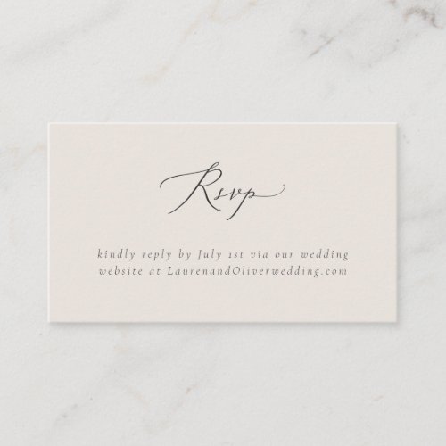 Elegant Script RSVP Via Website Card