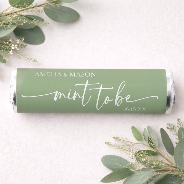 Elegant Script Sage Green "Mint to Be" Wedding  Breath Savers® Mints (Elegant Script Sage Green "Mint to Be" Wedding Breath Savers® Mints)