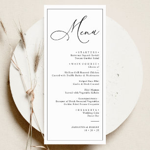 Elegant Script Sage Green Simple Wedding Dinner Me Menu