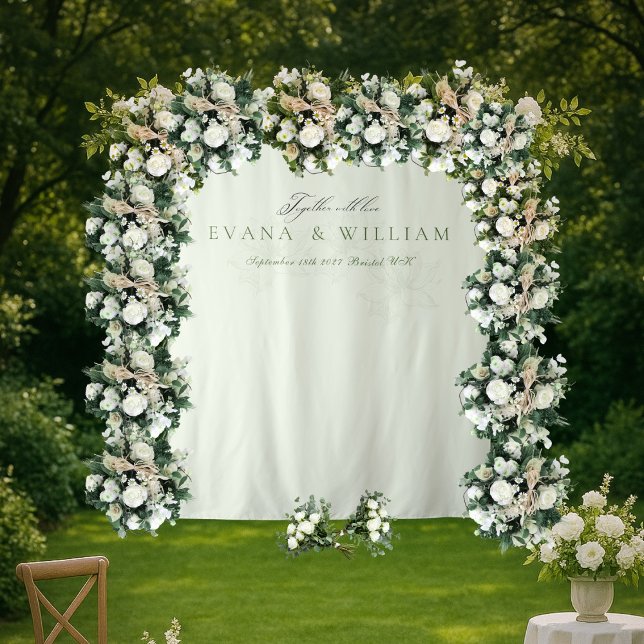 Elegant  script  Sage Green  wedding backdrop (Creator Uploaded)