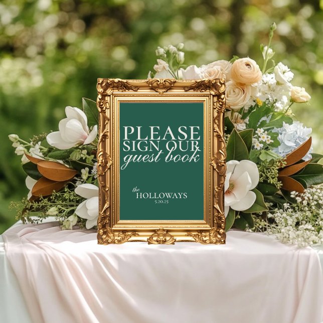 Elegant Script Sage Green Wedding Guestbook (Elegant Script Sage Green Wedding Guestbook)