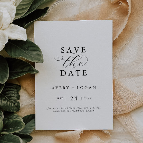 Elegant Script Save the Date Announcement Card