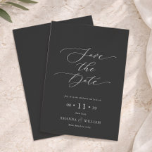 Elegant Script Save the Date Card
