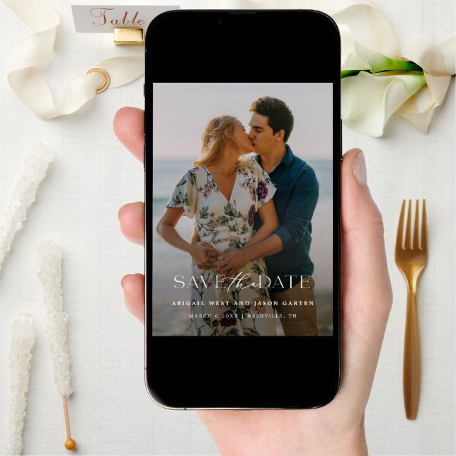 Elegant Script Save the Date Photo (Front Digital)