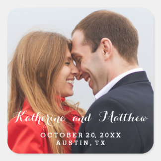 Elegant Script | Save the Date Photo Sticker