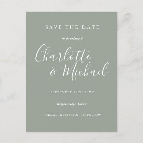 Elegant Script Save the Date Wedding Announcement Postcard