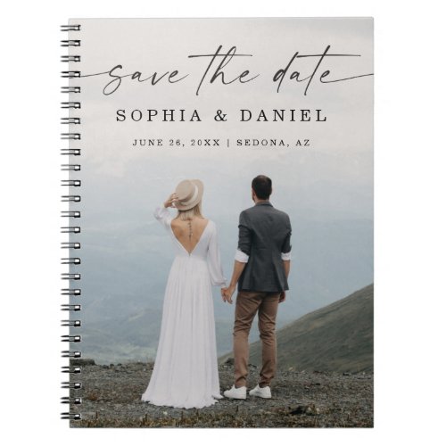 Elegant Script Save The Date Wedding Planner Notebook