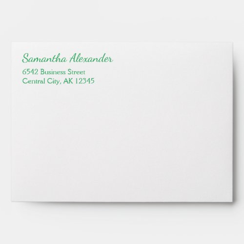 Elegant Script Shamrock Green Address Envelope