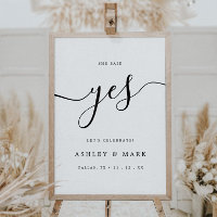 Elegant Script She Said Yes Engagement Celebration