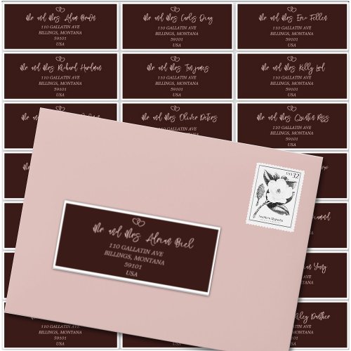 Elegant Script Sienna Wedding Guest Address Label