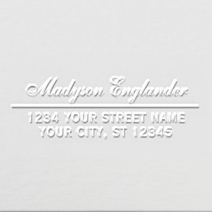 Elegant Script Signature #11 Name Return Address Embosser