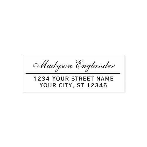 Elegant Script Signature 11 Name Return Address Self_inking Stamp