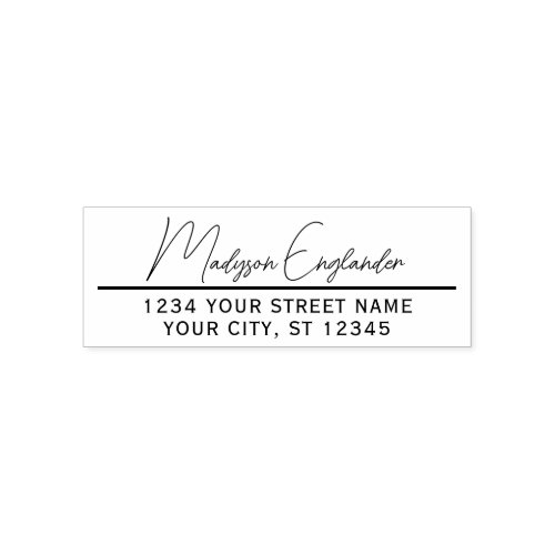 Elegant Script Signature 23 Name Return Address Self_inking Stamp