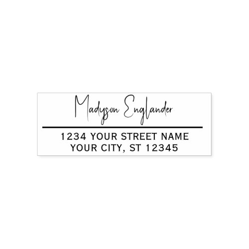 Elegant Script Signature 26 Name Return Address Self_inking Stamp