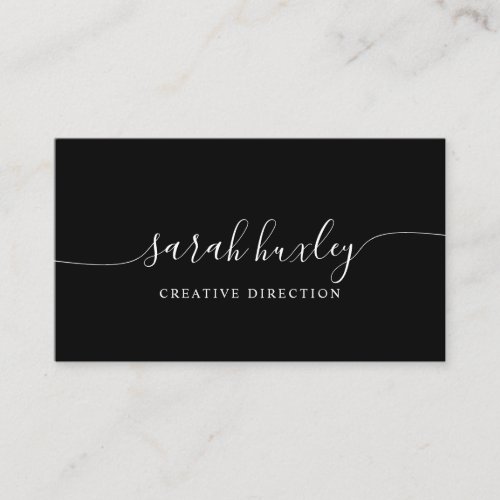 Elegant Script Signature Modern Professional Business Card