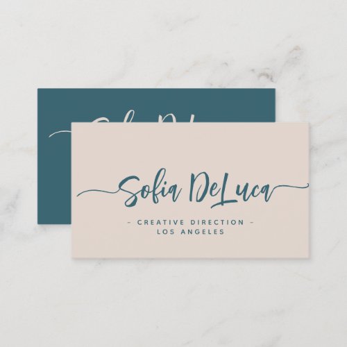 Elegant Script Signature Modern Professional Business Card