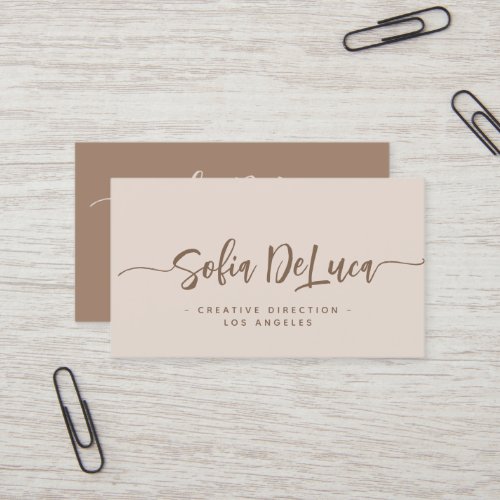 Elegant Script Signature Modern Professional Business Card