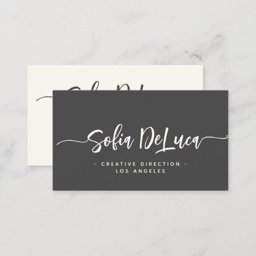 Elegant Script Signature Modern Professional Business Card